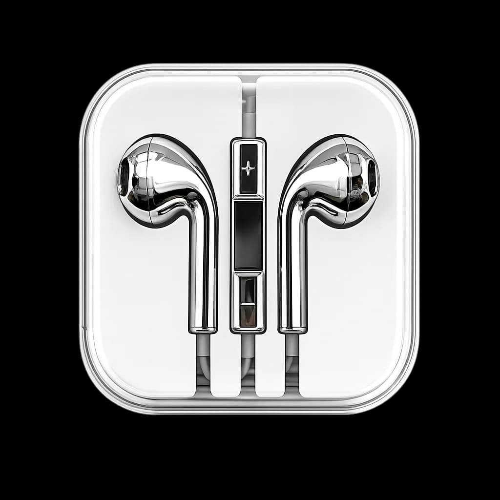Pair of silver earbuds with USB-C wired connection